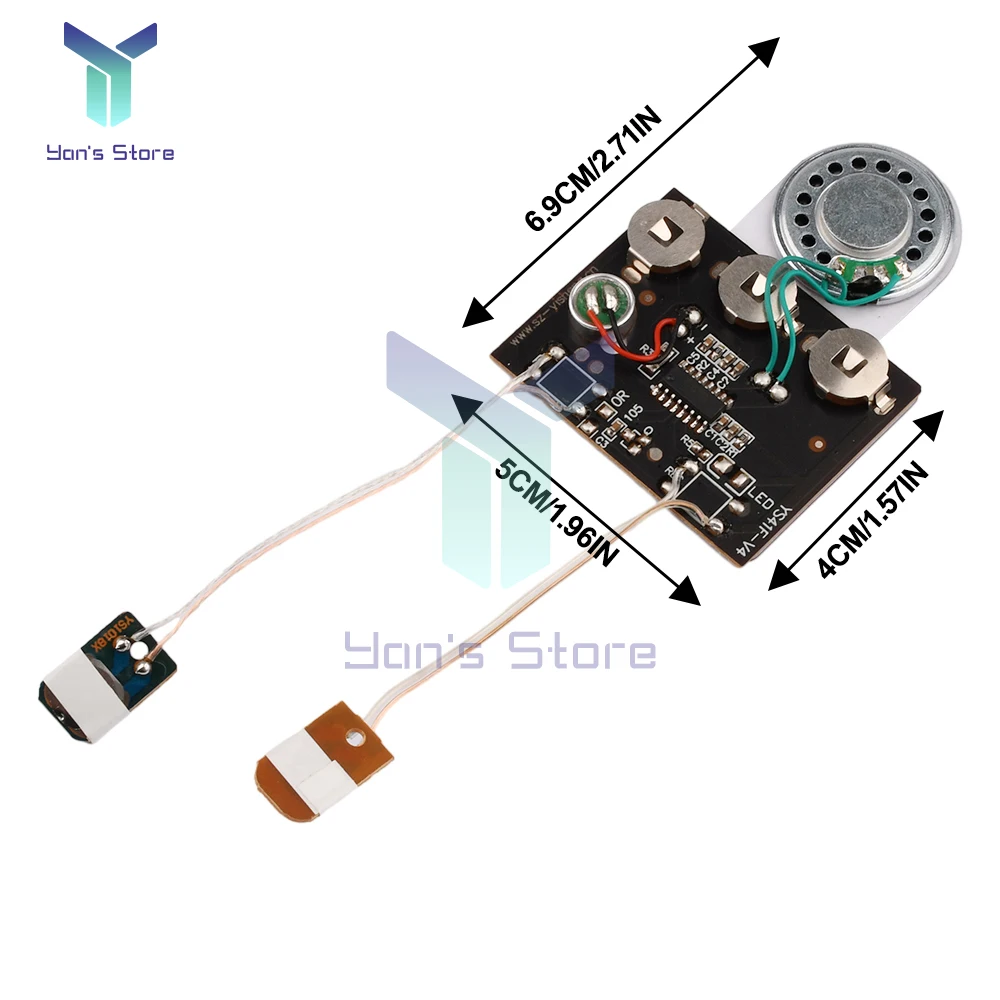 1Pcs 30S Sound Voice Music Recorder Board Photosensitive Sensitive Key Control Programmable Chip Audio Module for Greeting Card