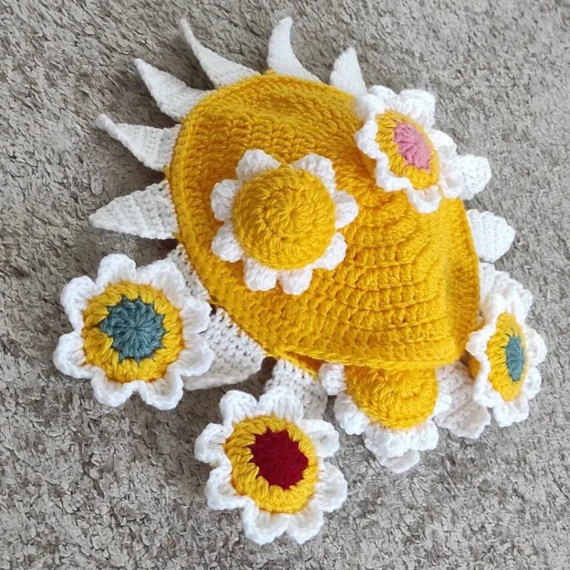 Crochet Memory Game with Sunflower for Mom and Baby, Matching Game, Physical Item, Original, Educational Toys