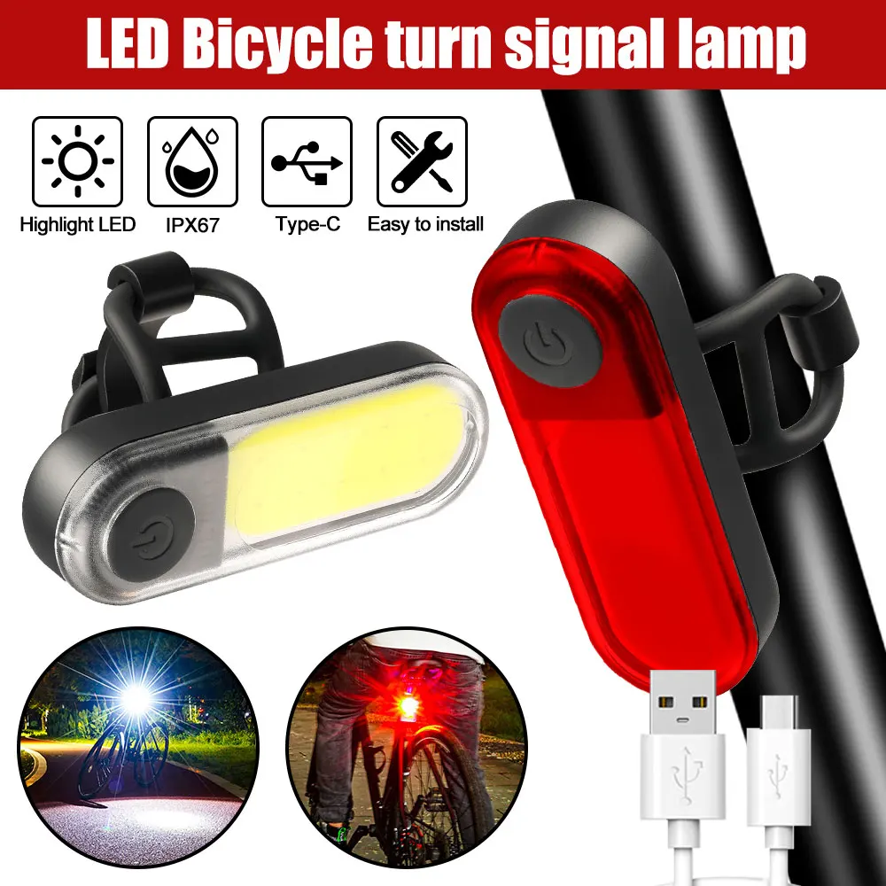 Enquêter arrière de vélo aste rouge et blanc, lampe de vélo avant, feu arrière en iode, feu arrière de vélo de montagne