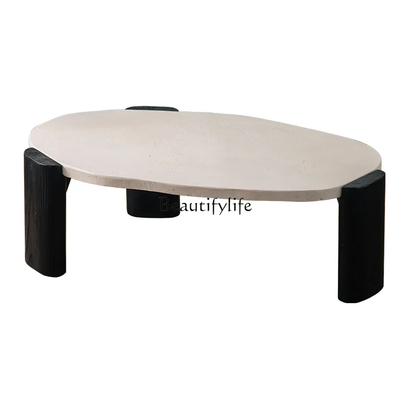 

LFrench retro black and white panda color cream wind coffee table living room household small apartment sofa side table