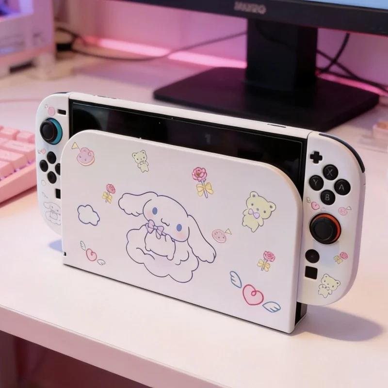 

Cinnamoroll Protective Case For Ns2 Hard Pc+Tpu Dockable Protector Cover Cute Cartoon Protective With Tv Dock Station Base Case