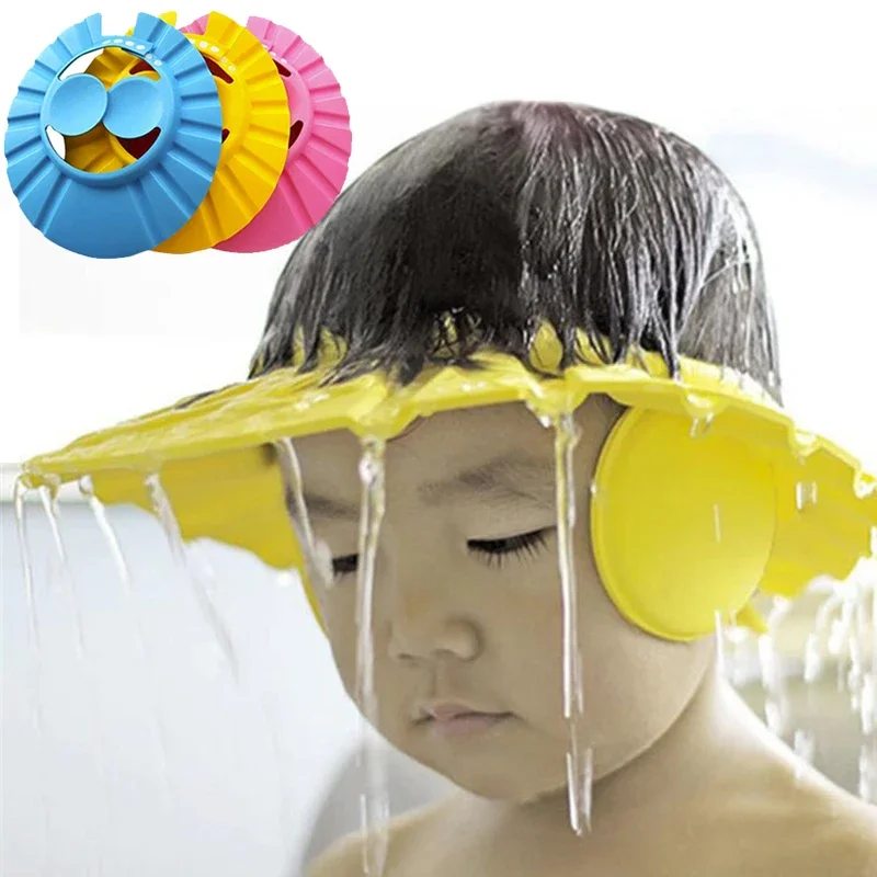 

Baby Shower Cap Hat Eva Soft Bathing Hair Wash Protect Safe Waterproof Kids Bath Shampoo Shield for Children Bebes Infant