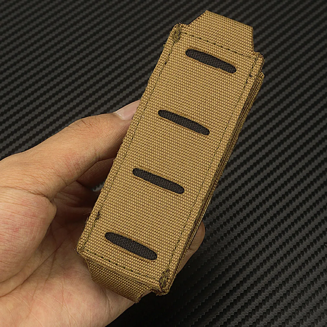 Outdoor Molle 9mm Magazine Pouch Single Mag Holder Universal Laser Cut Flashlight Pouch Knife Pocket Hunting Gear