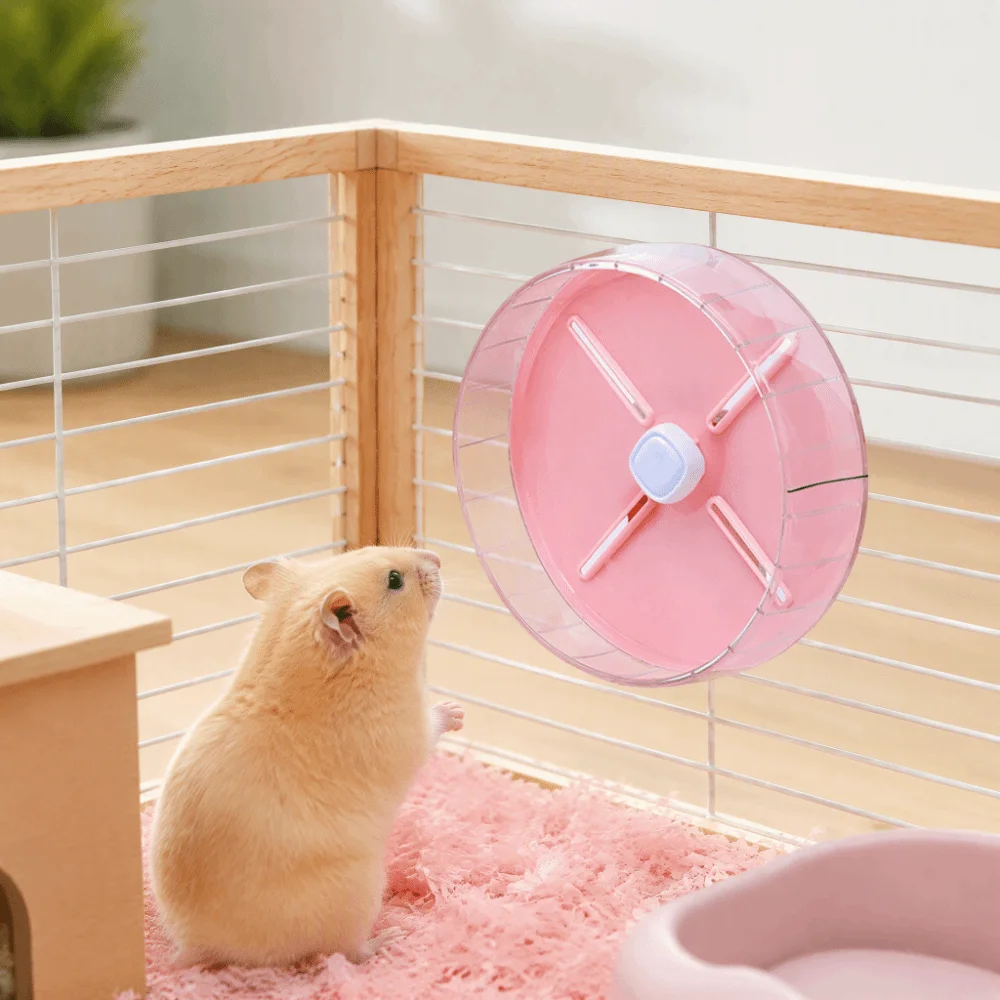 Silent Acrylic Hamster Exercise Wheel Anti Slip Design Bite Resistant Silent Hamster Wheel 20cm Diameter Hamster Toys Cage Use