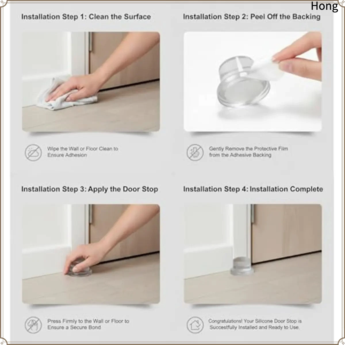 4Pcs Transparent Soft Silicone Door Stopper Wall Protector Adhesive Rubber Bumper SUMMER