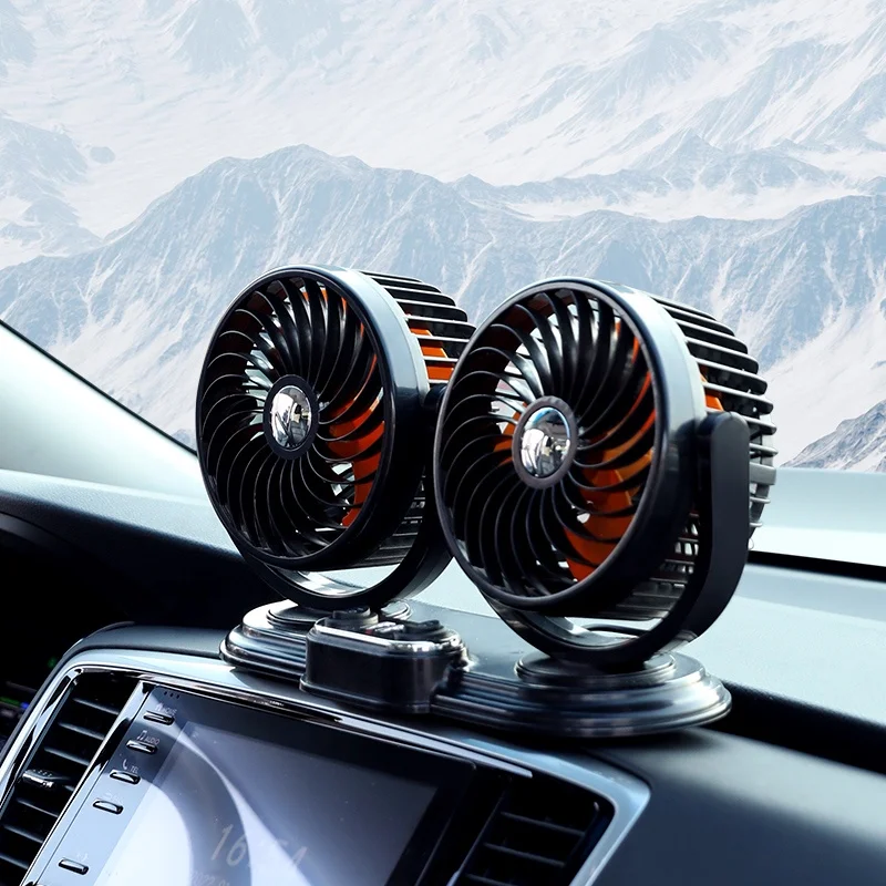 

Автомобильный вентилятор с двойной головкой 12 В 24 В для грузовика, внедорожника, лодки, автомобильной электроники, украшения интерьера автомобиля, двуглавый вентилятор