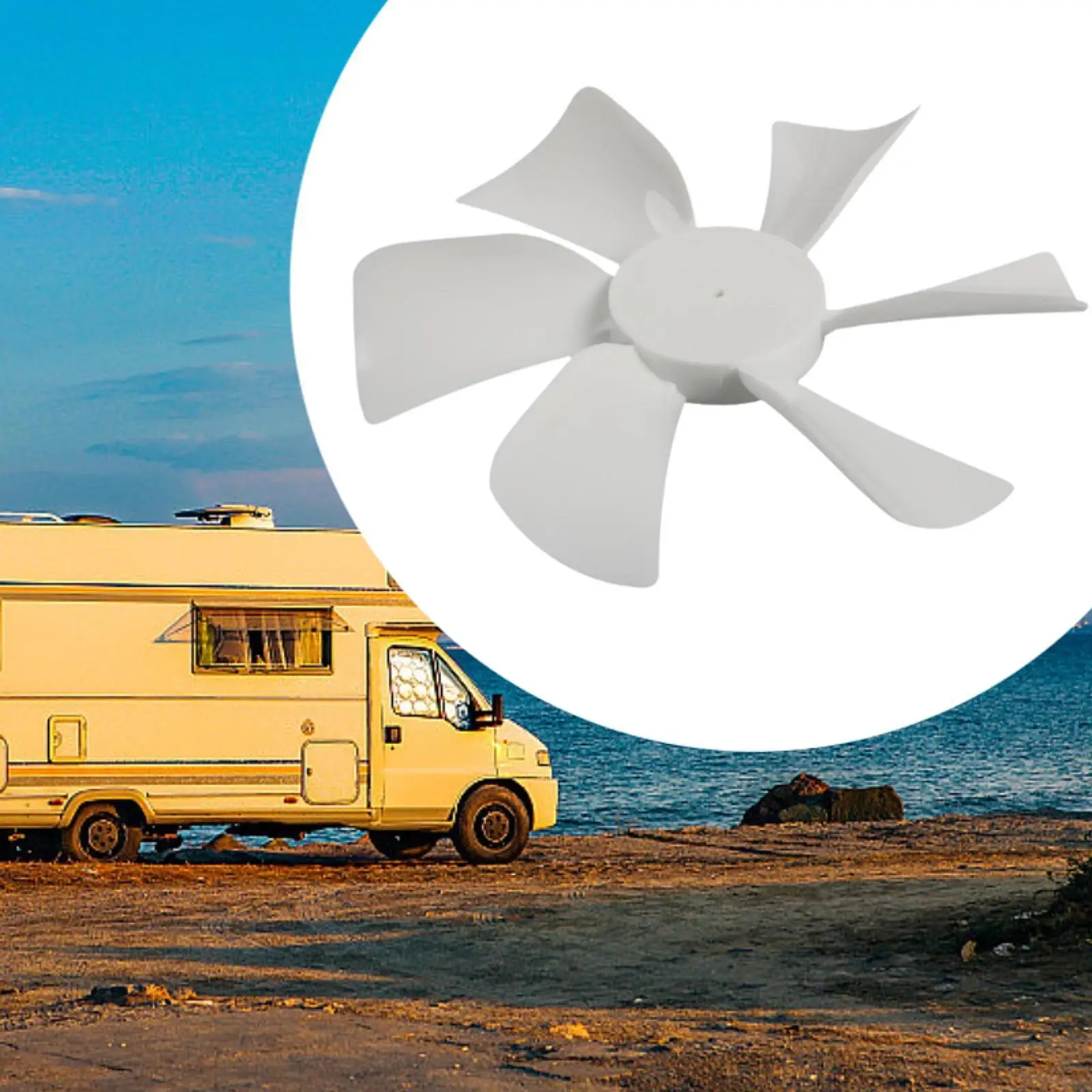 

RV Vent Fan Blade ABS Material Wear Resistant D Bore High Performance Part for Motorhome Bathroom Airflow