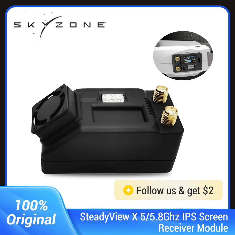 Skyzone SteadyView X 5Ghz 5.8Ghz IPS ekran alıcısı modülü mekik tekerlek kontrolü için SKY04/EV300O/COBRA/Fatshark FPV Google