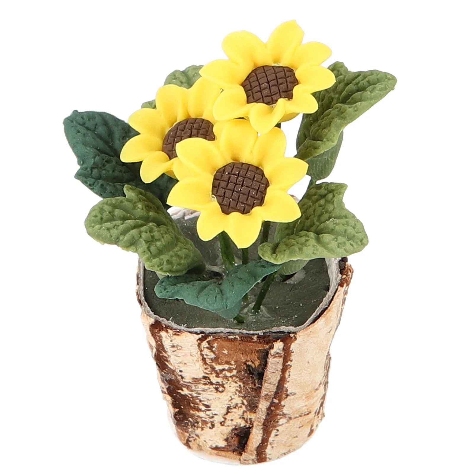 

1:12 Scale Miniature Flowerpot Decor Resin Dollhouse Bonsai Ornament Realistic Potted Plant for Miniature Garden Home Desktop
