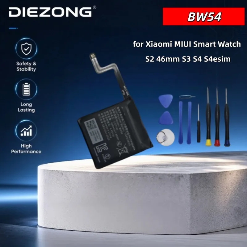 BW54 486mAh Battery for Xiaomi MIUI Smart Watch S2 46mm S3 S4 S4esim Batteria +Tools