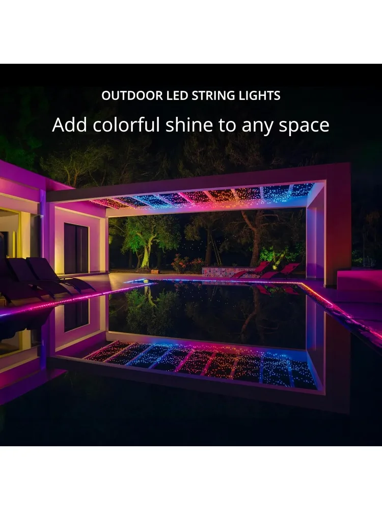 400 LED RGB + branco, corda de luz LED, luzes LED multicoloridas inteligentes internas e externas, LEDs mapeíveis, compatíveis com