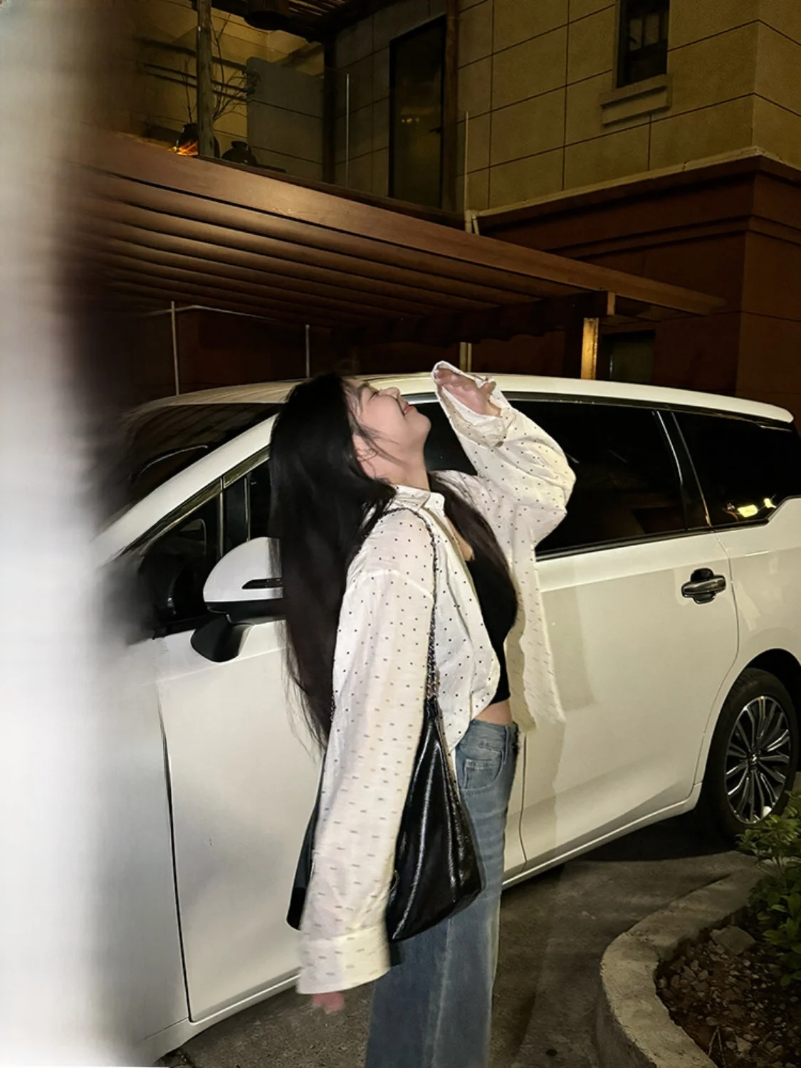 

NINI ONE plus Size Polka Dot Sun Protection irt Women's Summer Korean Sle Thin Gauze Drapey irt Slimming Large Size Hip...