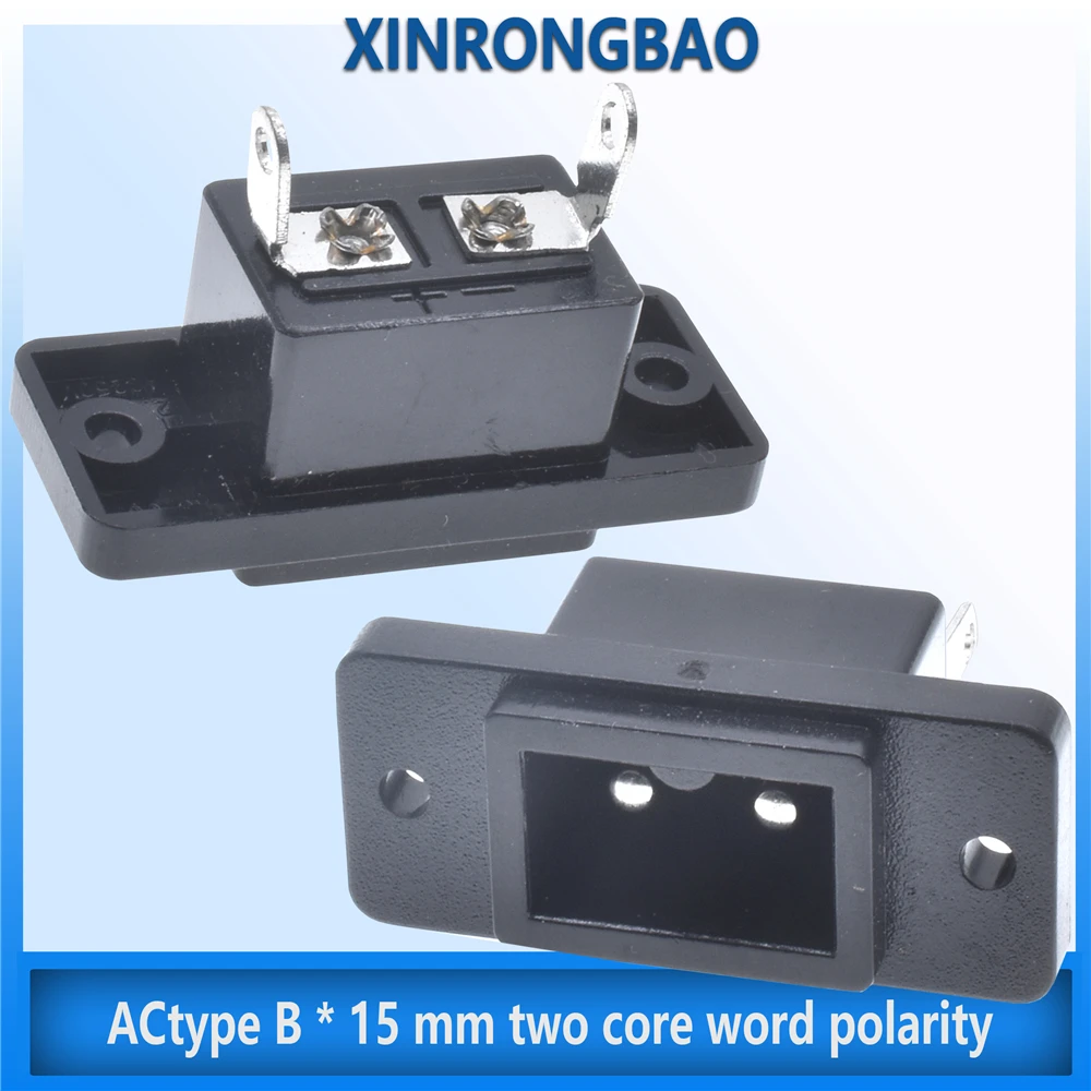 AC 320 C8 socket 35 type B * 15 mm two core word polarity AC250V 2.5A 2Pin power socket Screw Mount Inlet AC power socket AC-007