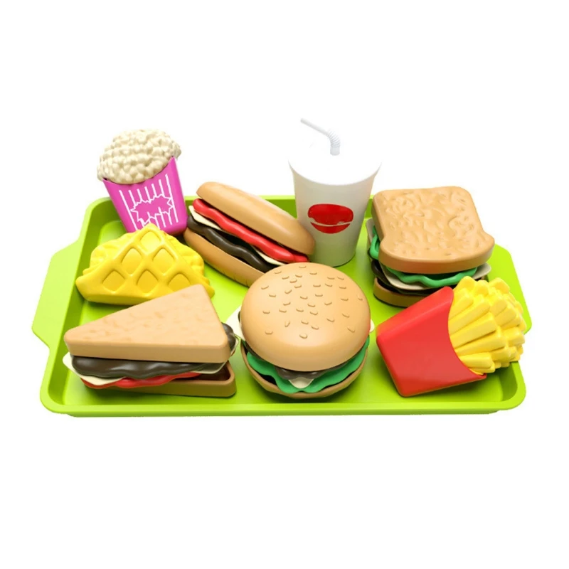 77HD Kids Toy Kitchen Accessories Pretend Food Miniature  Burger Educational Toy