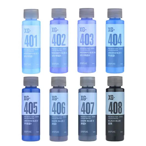 DSPIAE XG 시리즈 50ML 프리믹스 수성 페인트 기본 색상 마스터 스프레이 페인팅 핸드페인팅 모델 키트 피그먼트 (취미 DIY용)