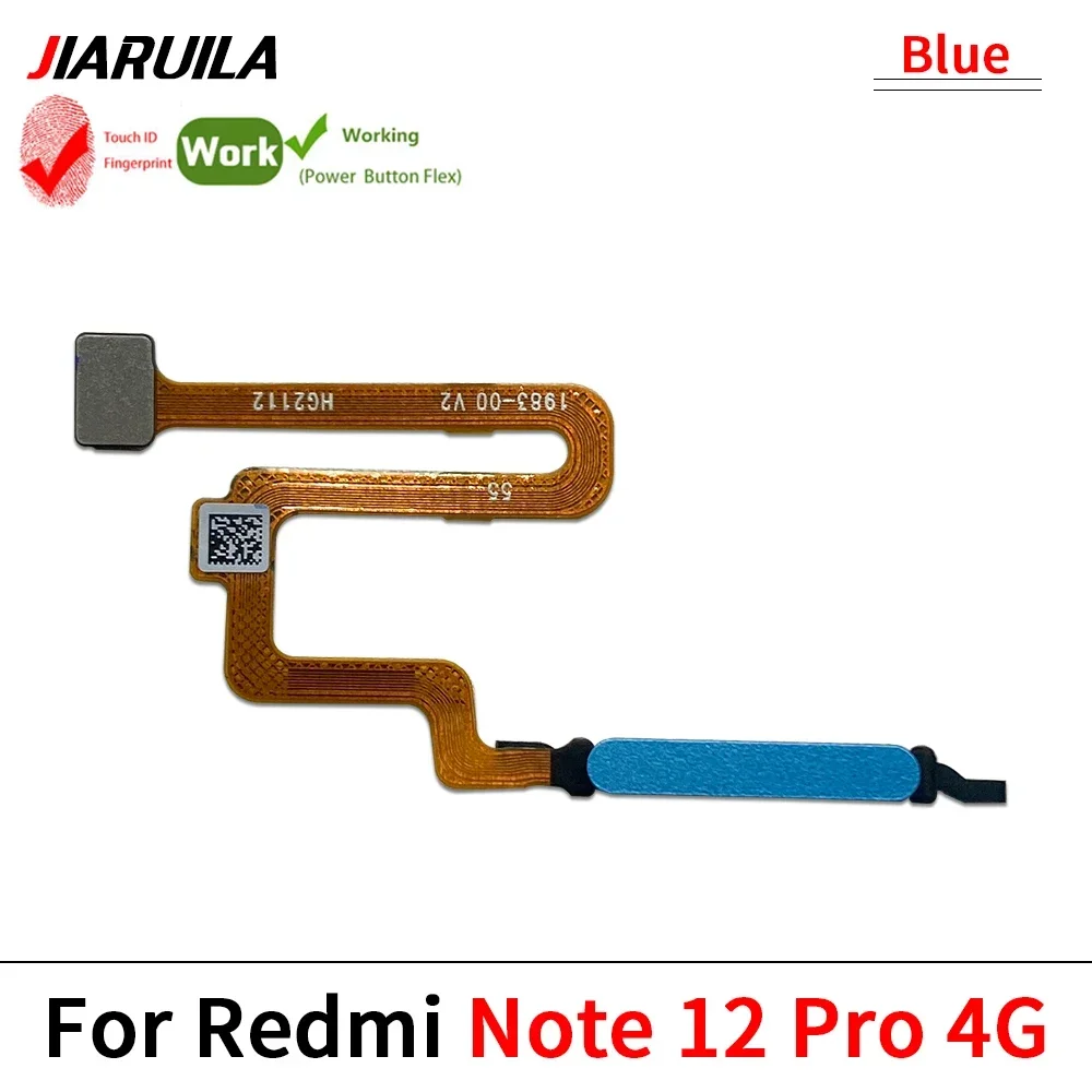 20Pcs，Fingerprint Scanner Flex For Xiaomi Redmi Note 12  13 Pro 4G Plus 5G Home Button Menu Return Key Sensor Flex Cable