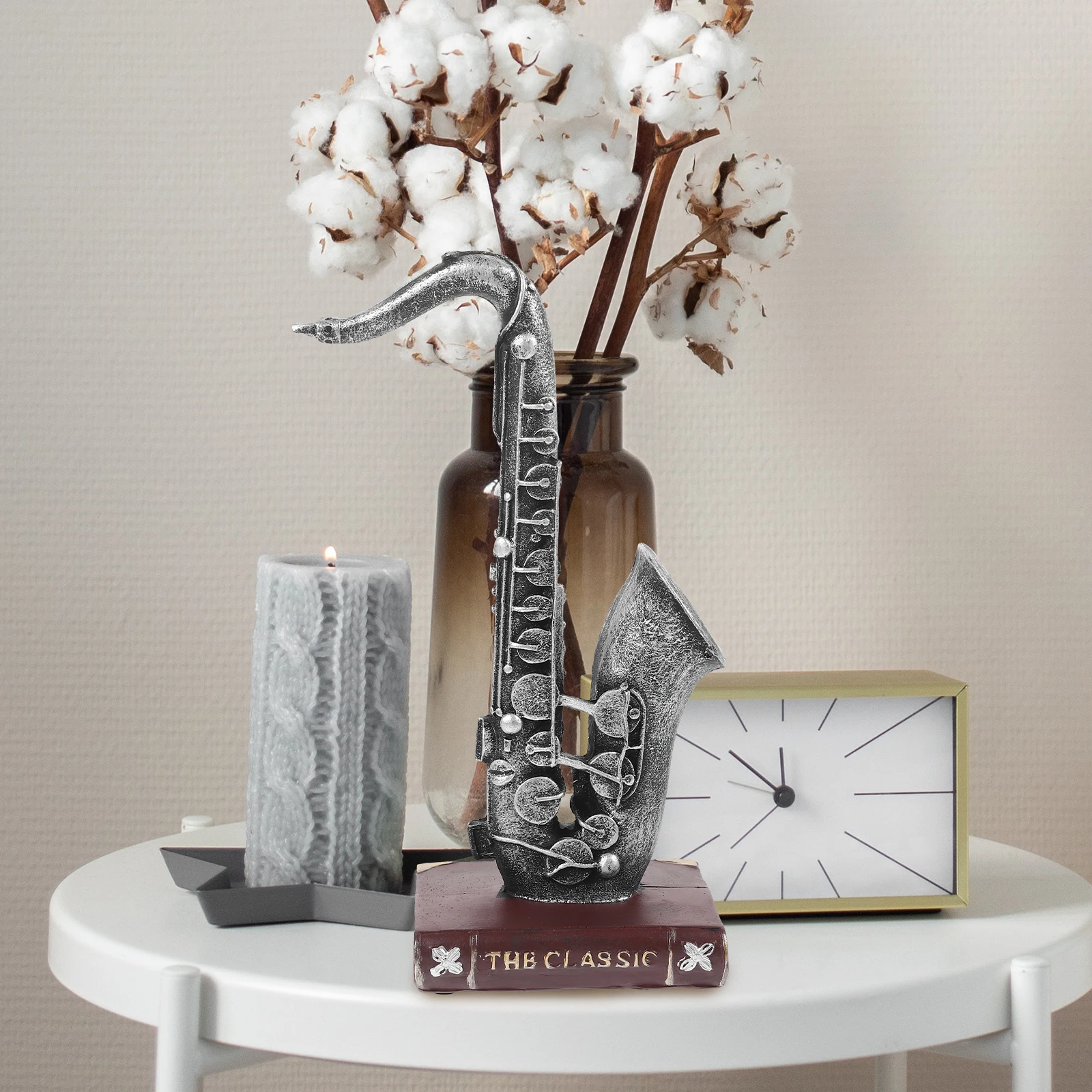 

Delicate Resin Musical Instrument Ornament Cabinet Decoration Creative Desktop Home Office Decor for Family
