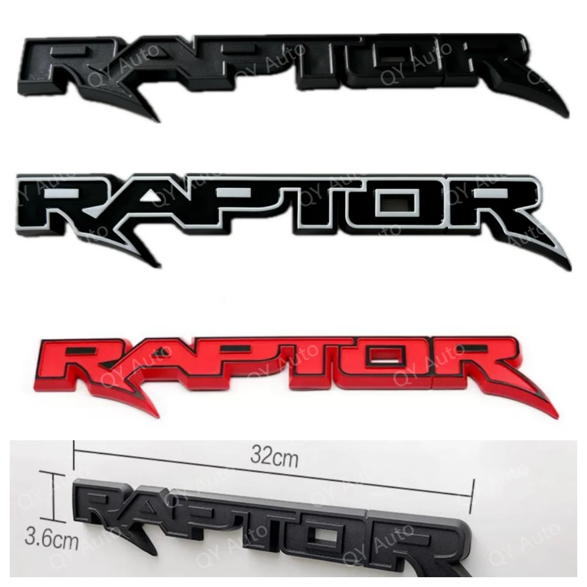 Ranger Raptor Letters Fit for Ford Ranger Raptor Tailgate Badge Raptor Type Model Rear Gate Badge 3D Badge Modified