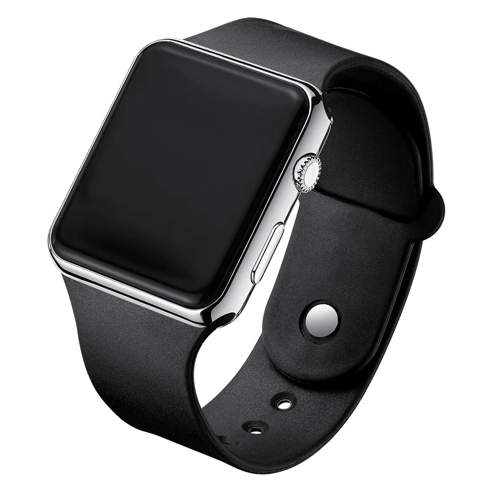 2024 mode Sport Digitale Uhr Frauen Männer Platz LED Uhren Silikon Gürtel Elektronische Frauen Digitale Uhren Uhr Montre Femme – Detail 10