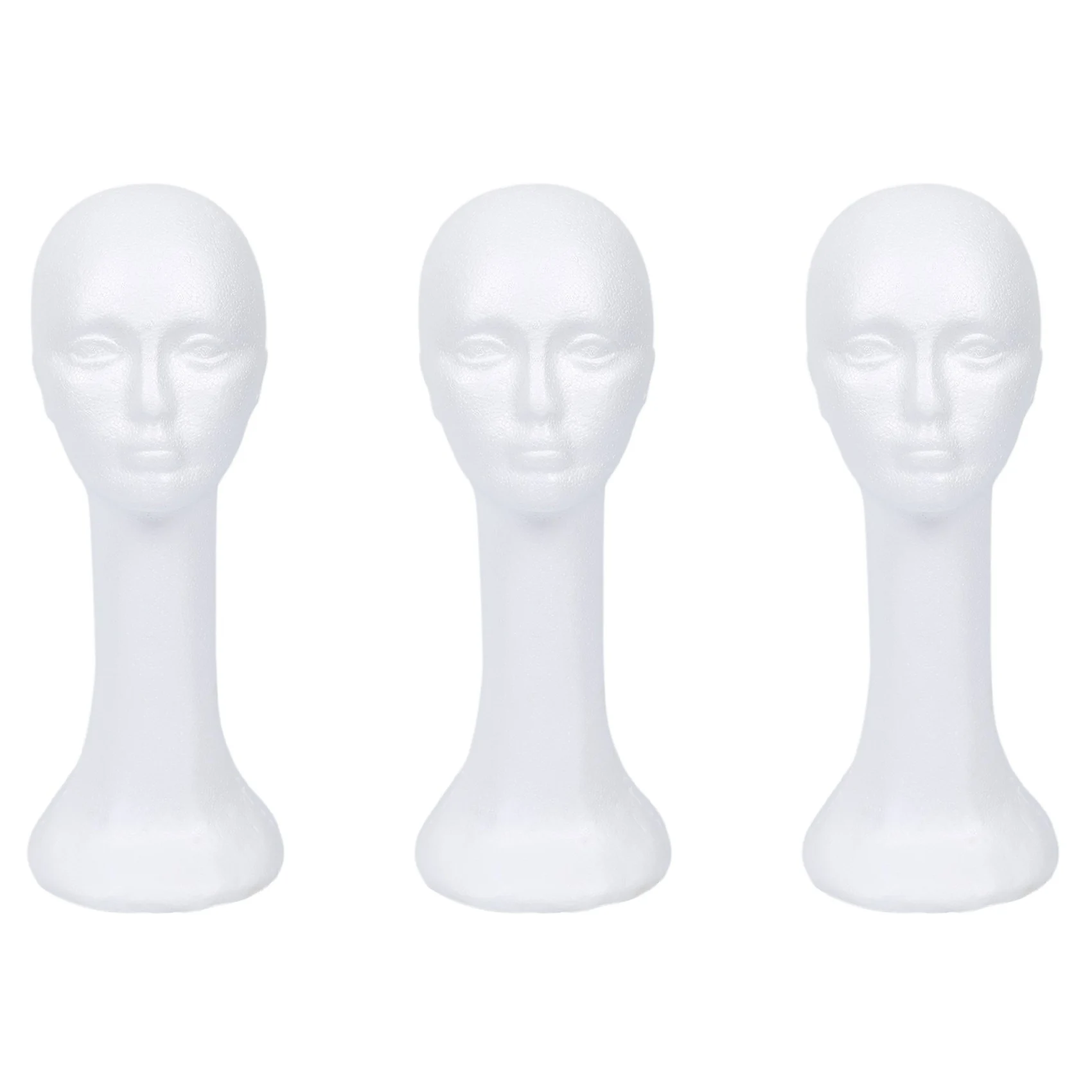 

Манекен-голова женская из пенопласта с удлиненной шеей AA05 3X для очков, париков, шляп, из пенополистирола