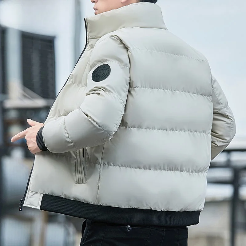 

Зимнее хлопковое мужское пальто Jaet, новинка 2025, ветрозащитное теплое пальто с воротником-стойкой, повседневное универсальное хлопковое пальто для молодежи, модный цвет