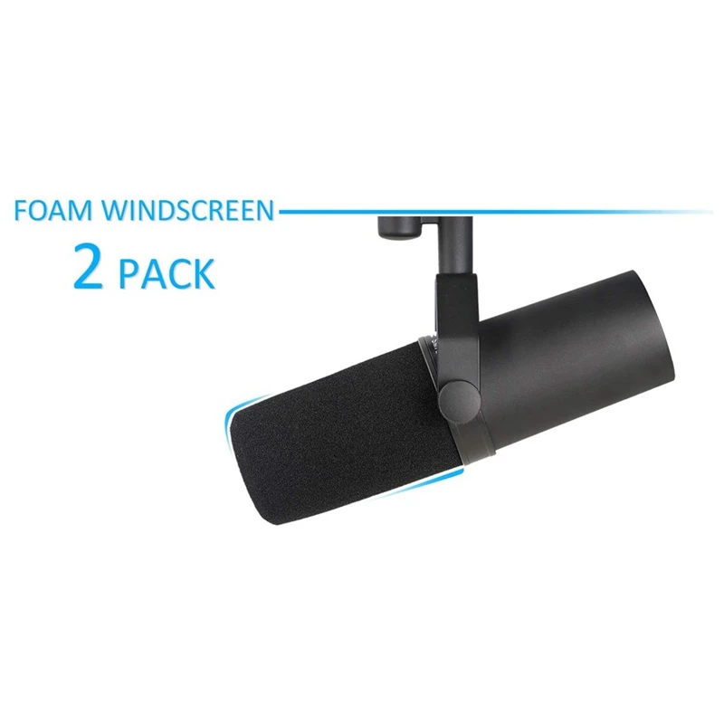 2Pcs Windscreen For Shure SM7B Microphone  Filter Cover Noise Reduction Sponge Foam Spare Parts Accessories For SM7B Mic