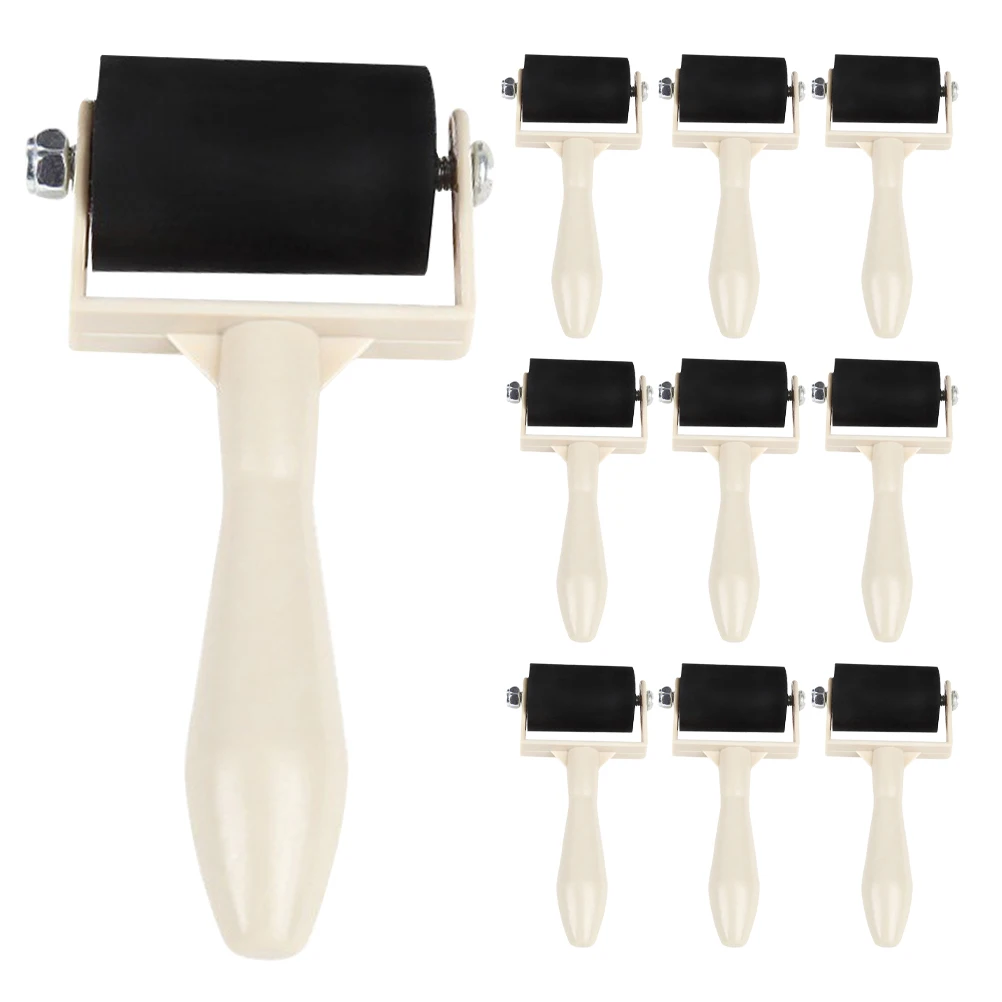 

10Pcs Rubber Rollers Printmaking Rollers for Crafting Art Printmaking Ink Applicator Tool Painting Oil Brush