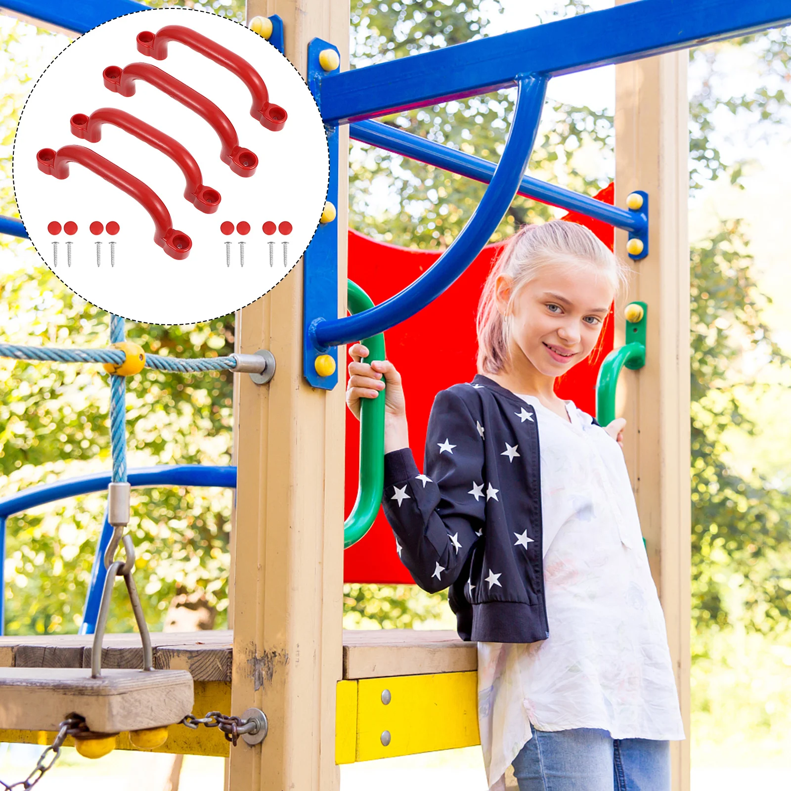 

4pcs Plastic Handle Accessories for Children's Playground Equipment Non Outdoor Toys Swing Safety Kit