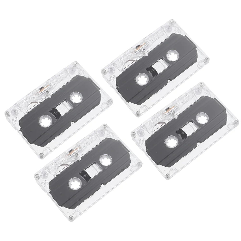 4 Pcs Blank Audio Tape Cassette Tapes 30-minute for Recording Empty Plastic Recordable