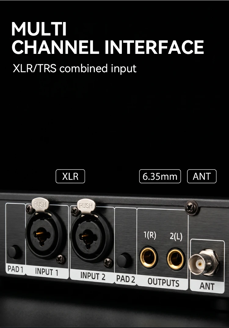 Paulkitson EM-1100 Drahtloses In-Ear-Monitoring-System 24Bit 192KHz Stereo Mono Klarer Klang Stabiles Signalband Live-Performance – Detail 3