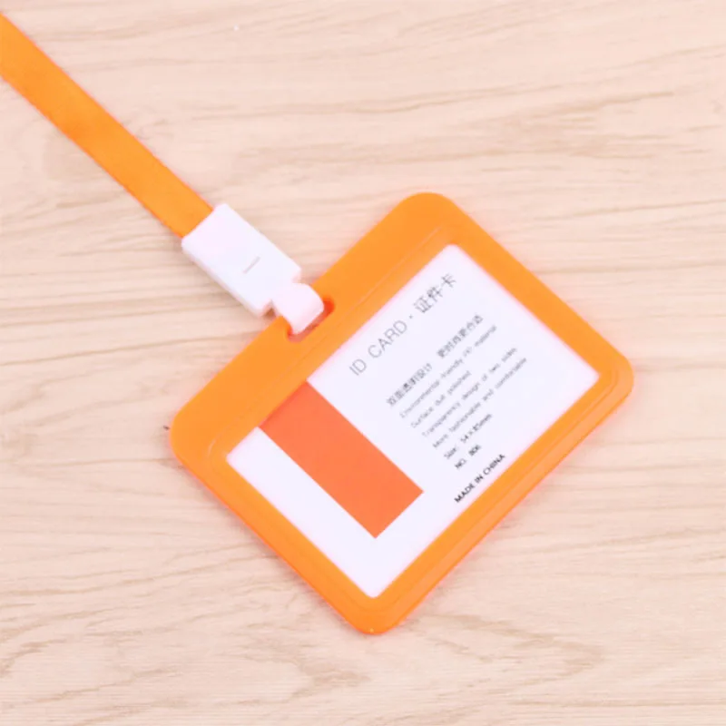 Certificate Card Sleeve Horizontal Card Sleeve Work Card Lanyard Card Sleeve Solid Color Card Sleeve Portable Sturdy Classic