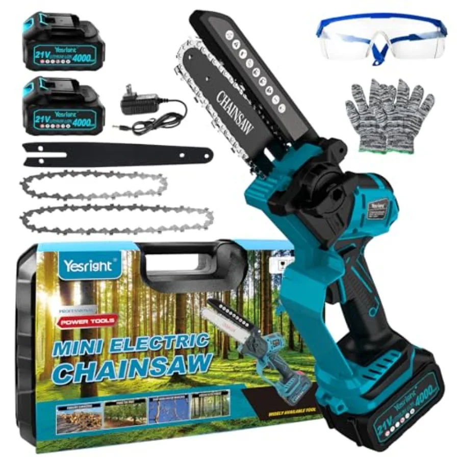 

Mini Chainsaw 8" and 6" Hand Held Cordless Chain Saw with Auto-Oiler Portable Small Electric Saw Brushless with 2x4.0AH Battery