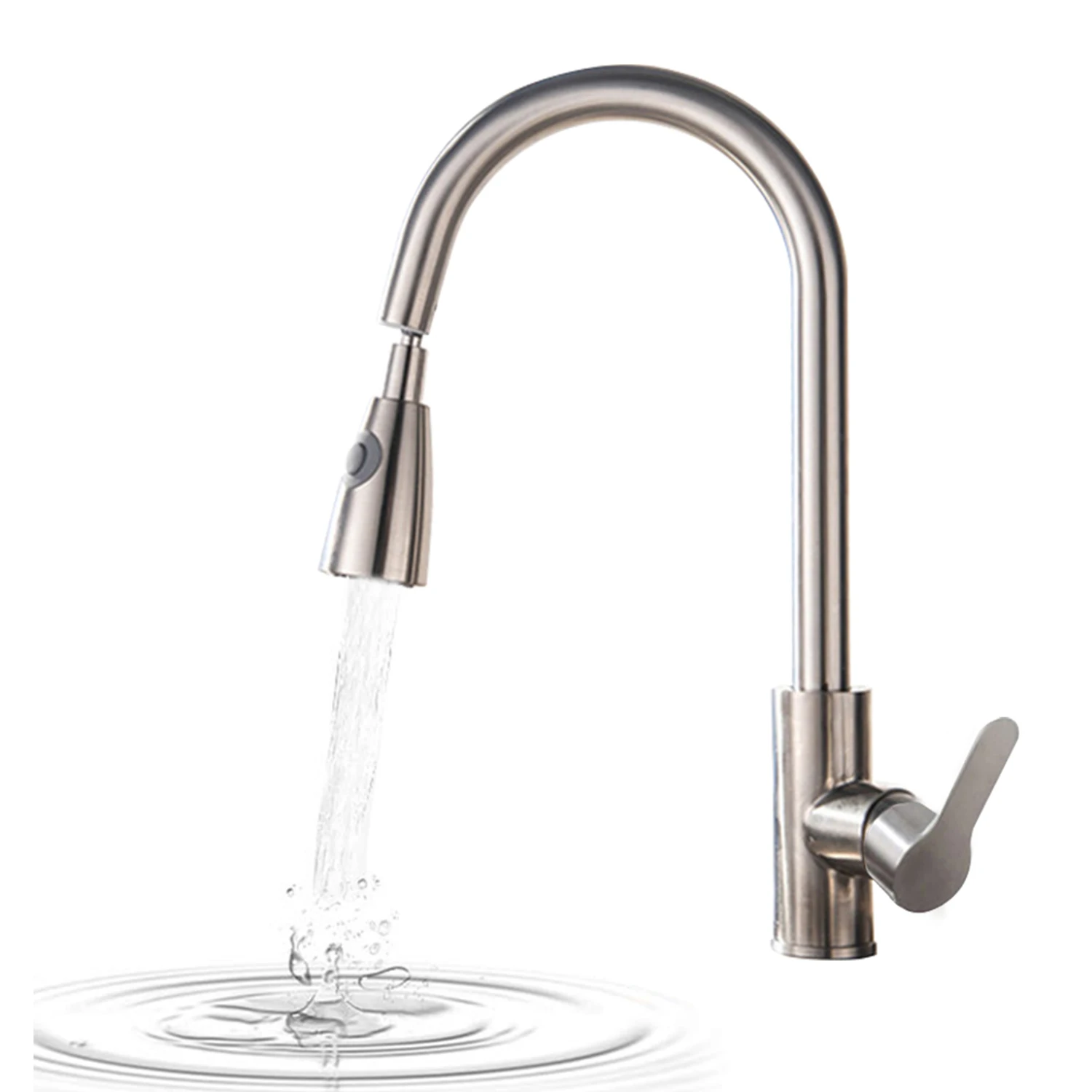 

Pull Out Kitchen Faucets with 2 Spray Modes High Arc Bathroom Basin Sink Faucets Pull Down Sprayer Swivel Water Tap