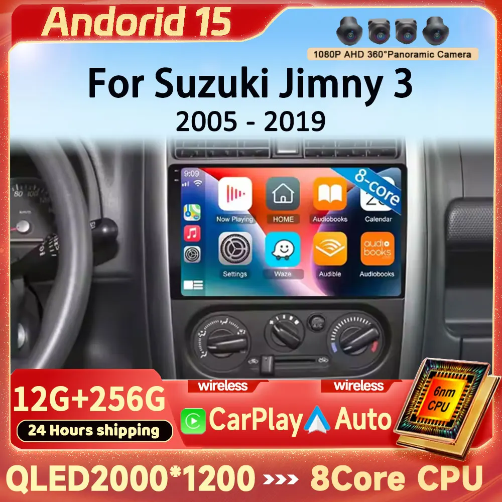 

Carplay Auto Car Radio For Suzuki Jimny 3 2005-2016 2017 2018 2019 Android 15 Multimedia Player GPS Stereo DSP WiFi+4G Head Unit
