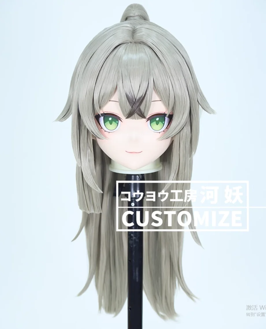 C-414Customize Full Head Resin Cartoon Cosplay Japanese Character Anime Role Play Crossdress Kigurumi Mask With Back Shell