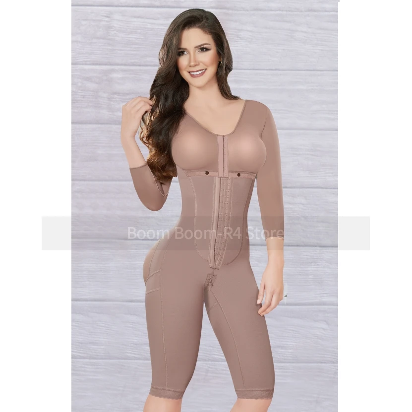 Full Body Support Arm Compression Shrink Your Waist With Built Corset Minceur Slimming Sheath Woman Flat Belly Fajas Shaper