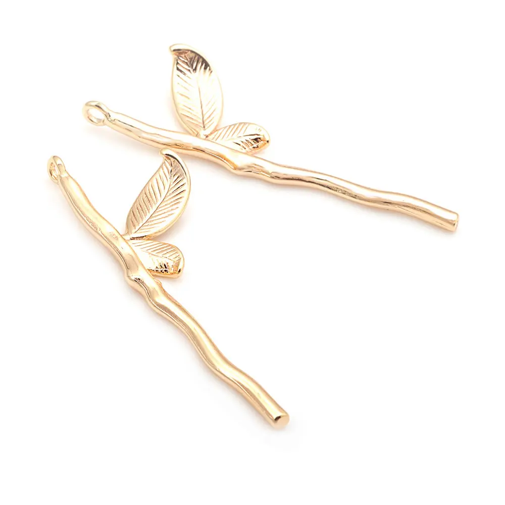 18K Gold Color Brass Tree Branch Charms Pendants High Quality Diy Jewelry Making Supplies Necklace Earrings Accessories