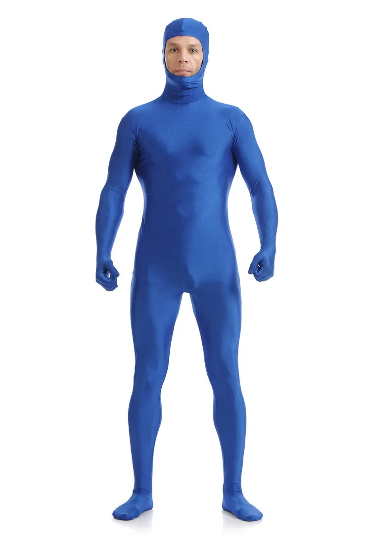 Spandex Adult Bodysuit Costumes for Halloween Cosplay Full Body Zentai Suit Nylon Open Face Second Skin Tight Clothes Jumpsuits