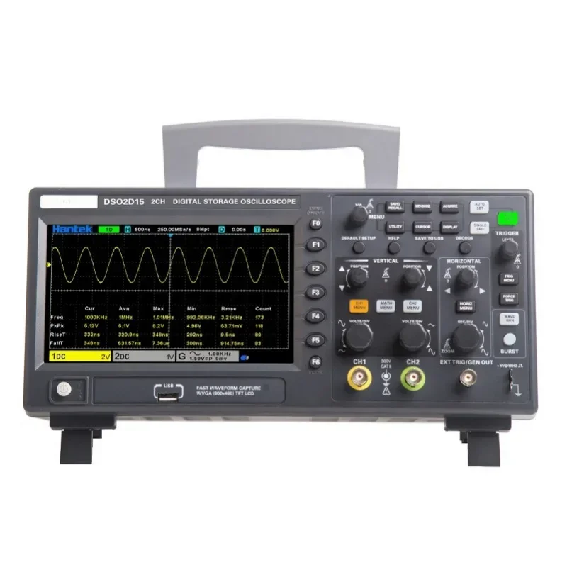 DSO2D15 Digital Oscilloscope Meter Desktop Oscillograph Oscillometer 7 Inch TFT LCD Screen 2CH+1CH Channels Signal Generator