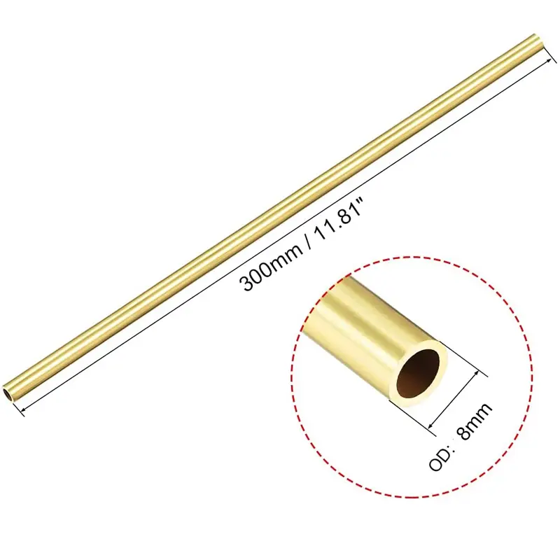 1pcs Brass Tube DIY Length 200mm 300mm 500mm Brass Round Tube Round Diameter 25/22/20/18/16/14/12/10/8/6/5/4/3/2mm - Image 2