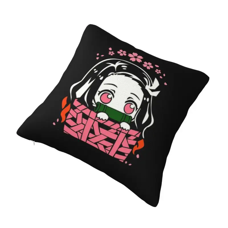 Custom Nezuko Kamado Kimetsu No Yaiba Luxury Pillow Cover Anime Manga Demon Slayer Chair Cushion