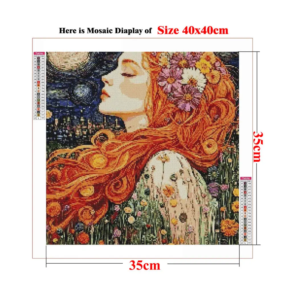 Gems Needlework Gustav Klimt Woman Art Nouveau Goddess Hobby Mosaic Elegant Queen Portrait Paint By Diamond Painting Crafts