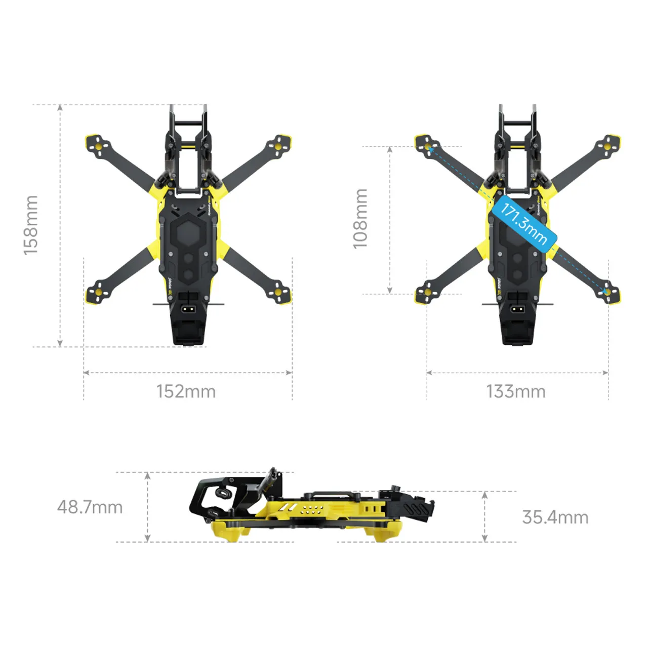 Telaio modulare SpeedyBee Master3X Telaio freestyle per drone da corsa FPV da 3-3,6 pollici