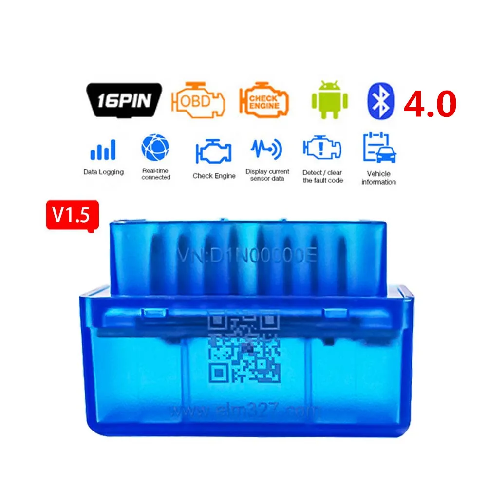 بلوتوث فائق BT4.0 ELM327 V2.1 OBD2 الماسح الضوئي ELM327 2.1 OBDII السيارات أداة تشخيص الدردار 327 رمز القارئ ل IOS/أندرويد/PC
