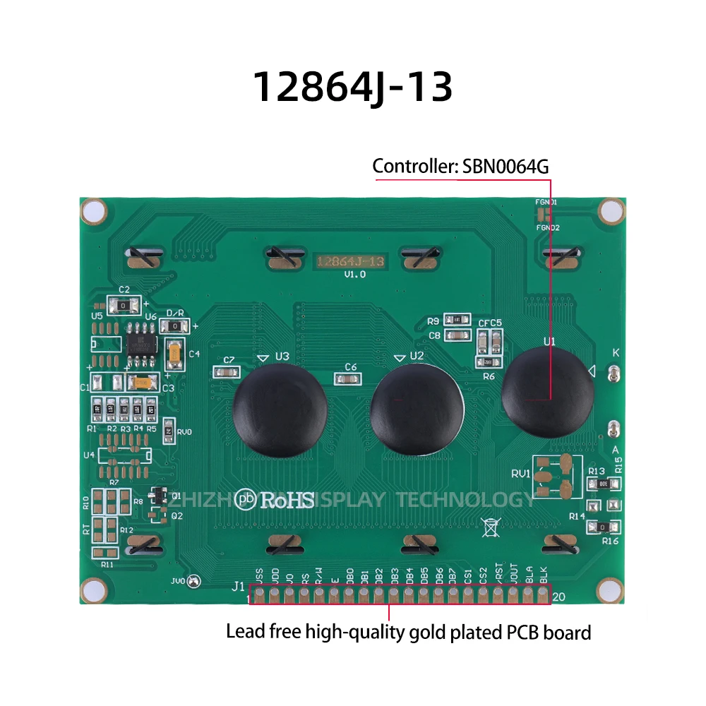 Imagem -02 - Lcd Tela Gráfico Treliça Display Módulo Personagem Laranja Luz Preto 12864j13