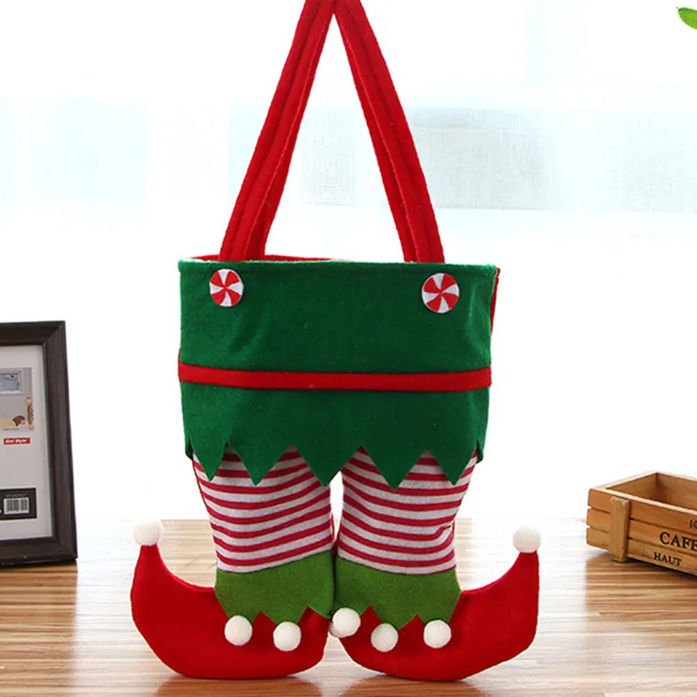 

2 pcs Christmas Socks Wine Bag Red Portable Gift Storage For Double Bottle Party Favor Decor Hanging Pendant