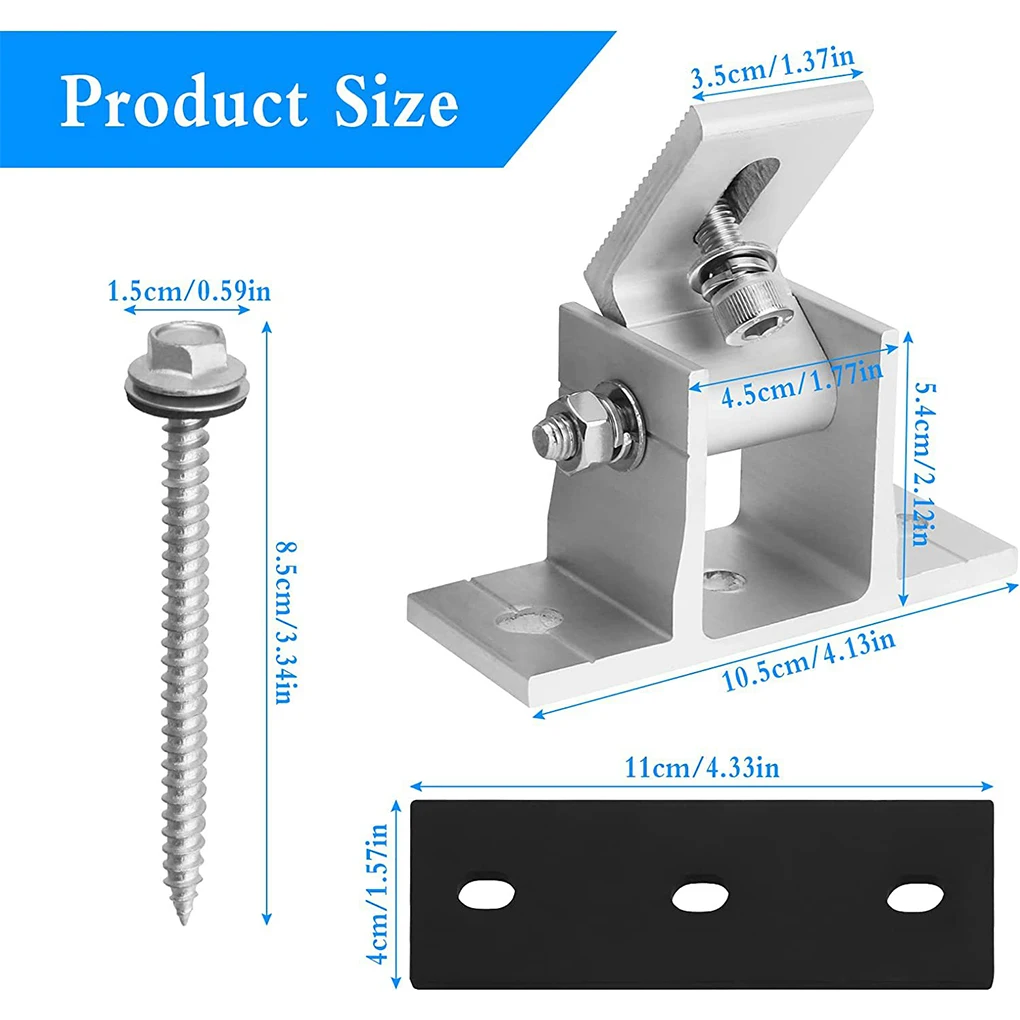 2pcs/set Adjustable Solar Panel Tilt Mount For Optimal Sun Exposure Solar Panel Mounting Brackets