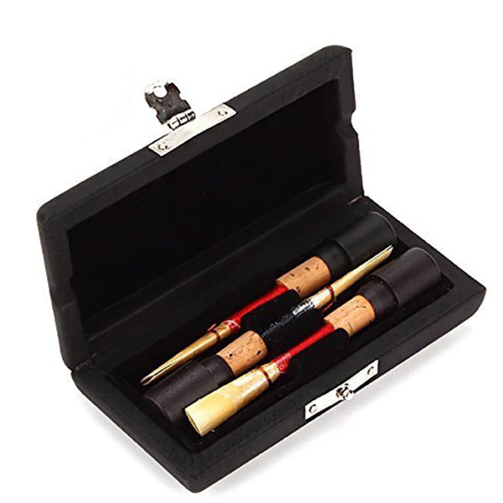 Black Oboe Whistle Box, Hard Box, Wooden Musical Instrument Accessories, 3 Pieces