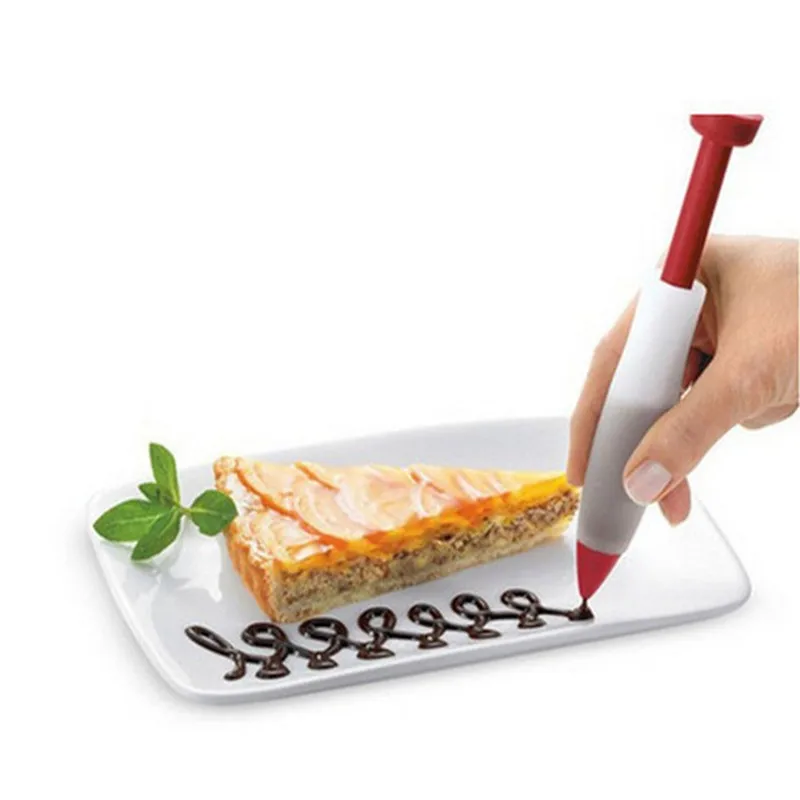 1 Piece Hot Sale Cake Cookie Pastry Cream Chocolate Decorating Syringe Silicone Plate Paint Pen paint for cakes