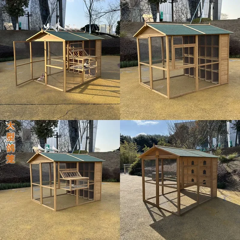 For Pigeon Cage Wooden Nest Box Assembly Kit Durable Breeding House Special Design Prevents Escape Household Use Easy Install